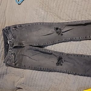 H&M black ripped jeans, super skinny high waist, Size 10